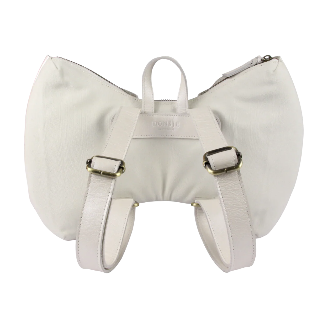 Iono Schoolbag | Bow | Off White Metallic Leather - Image 4