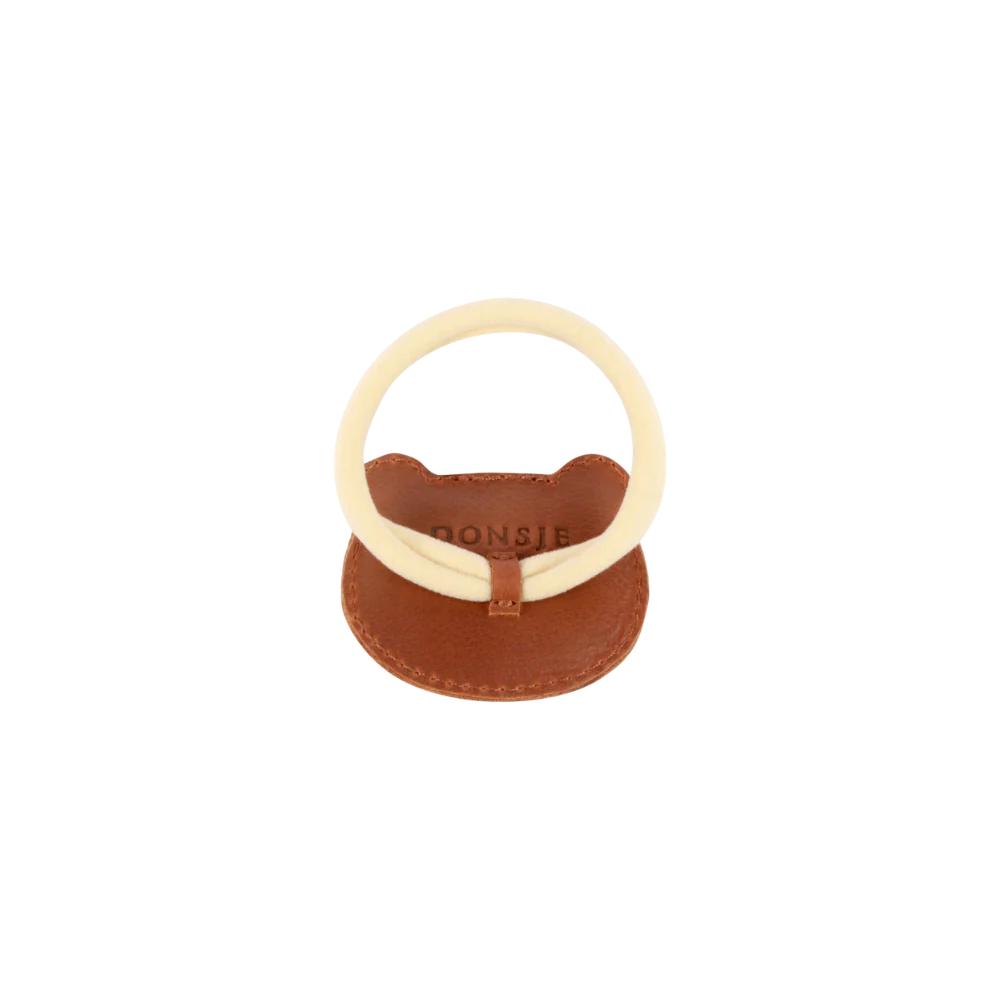 Josy Classic Hair Tie | Bear | Cognac Classic Leather - Image 3
