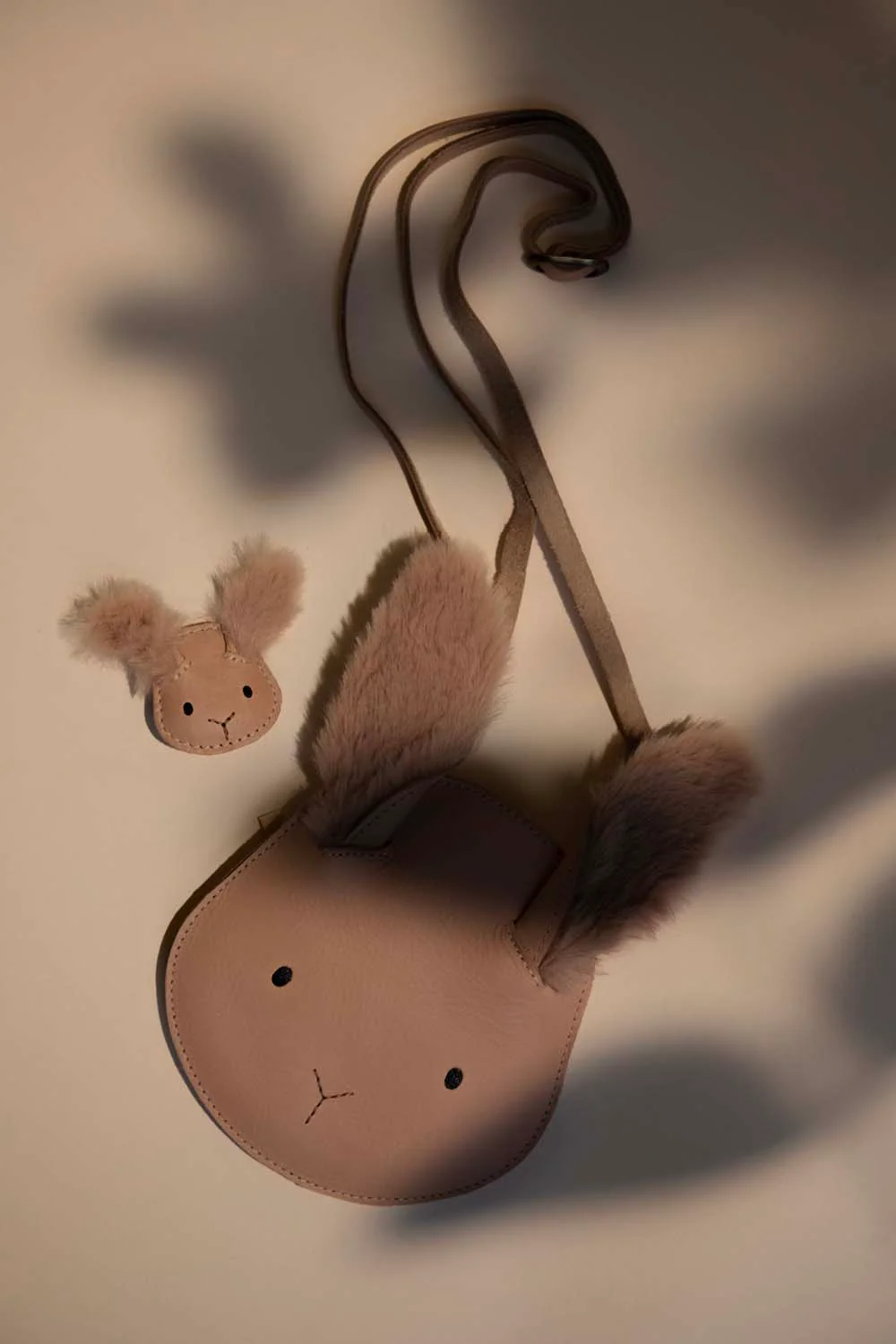 Josy Exclusive Hairclip | Fluffy Bunny | Light Rust Leather - Image 3