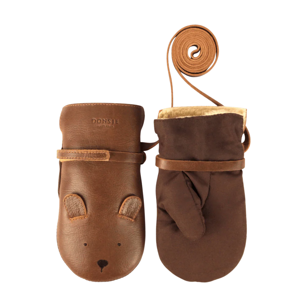 Kapi Classic Mittens | Bear | Cognac Classic Leather - Image 3