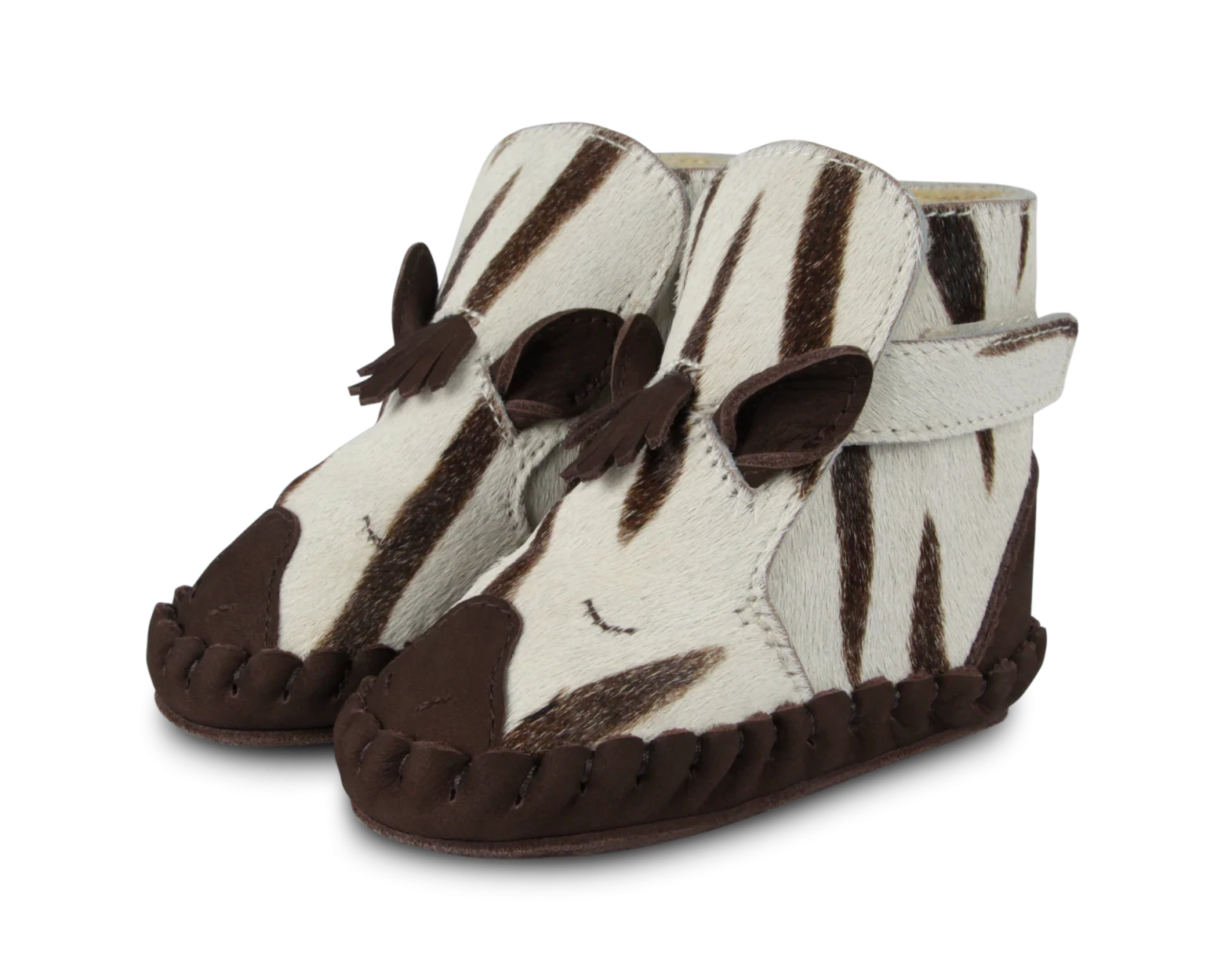 Kapi Exclusive Booties | Raccoon | Zebra Striped Cow Hair - Image 3