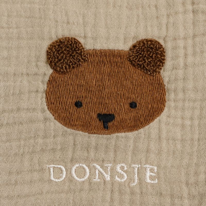 Ploekie Muslin Blanket XL | Bear | Taupe - Image 5