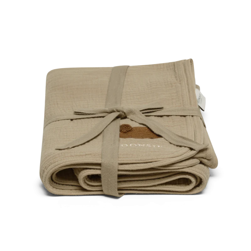 Ploekie Muslin Blanket XL | Bear | Taupe - Image 7