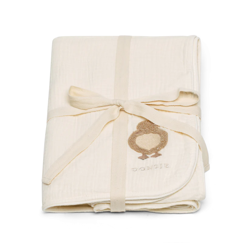 Ploekie Muslin Blanket XL | Duckling | Warm White - Image 3
