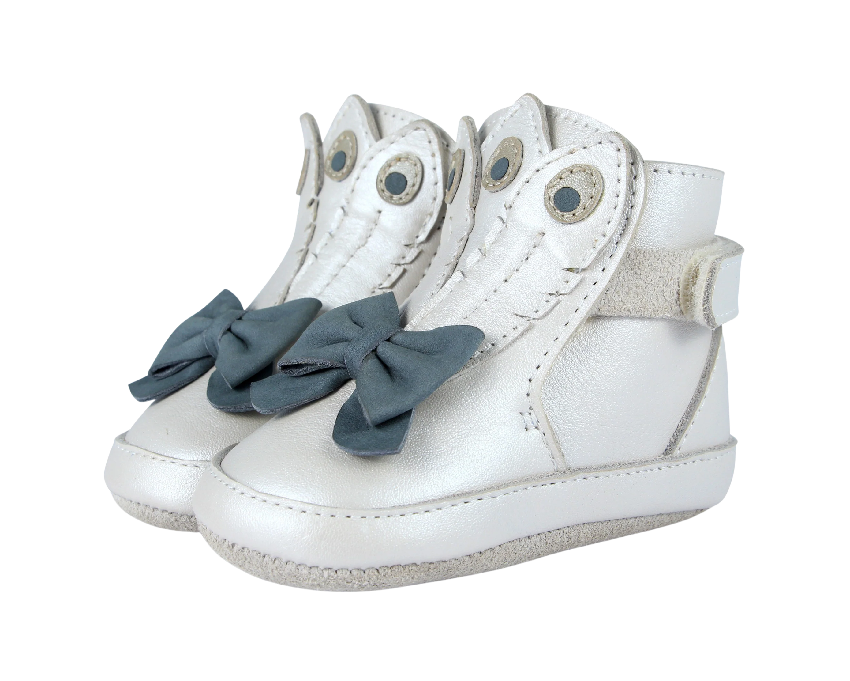 Ponne Booties | Off White Metallic Leather - Image 3