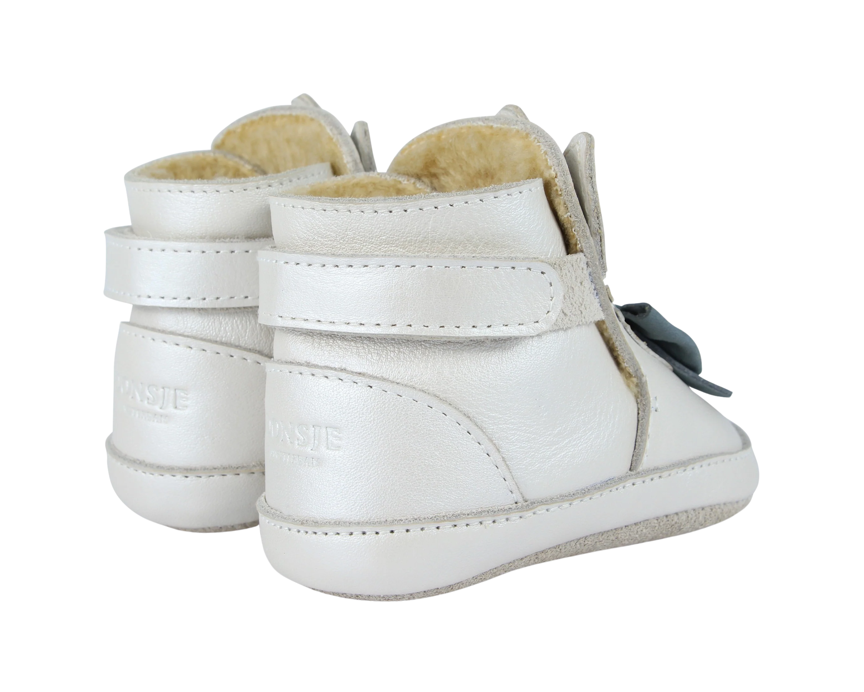 Ponne Booties | Off White Metallic Leather - Image 4