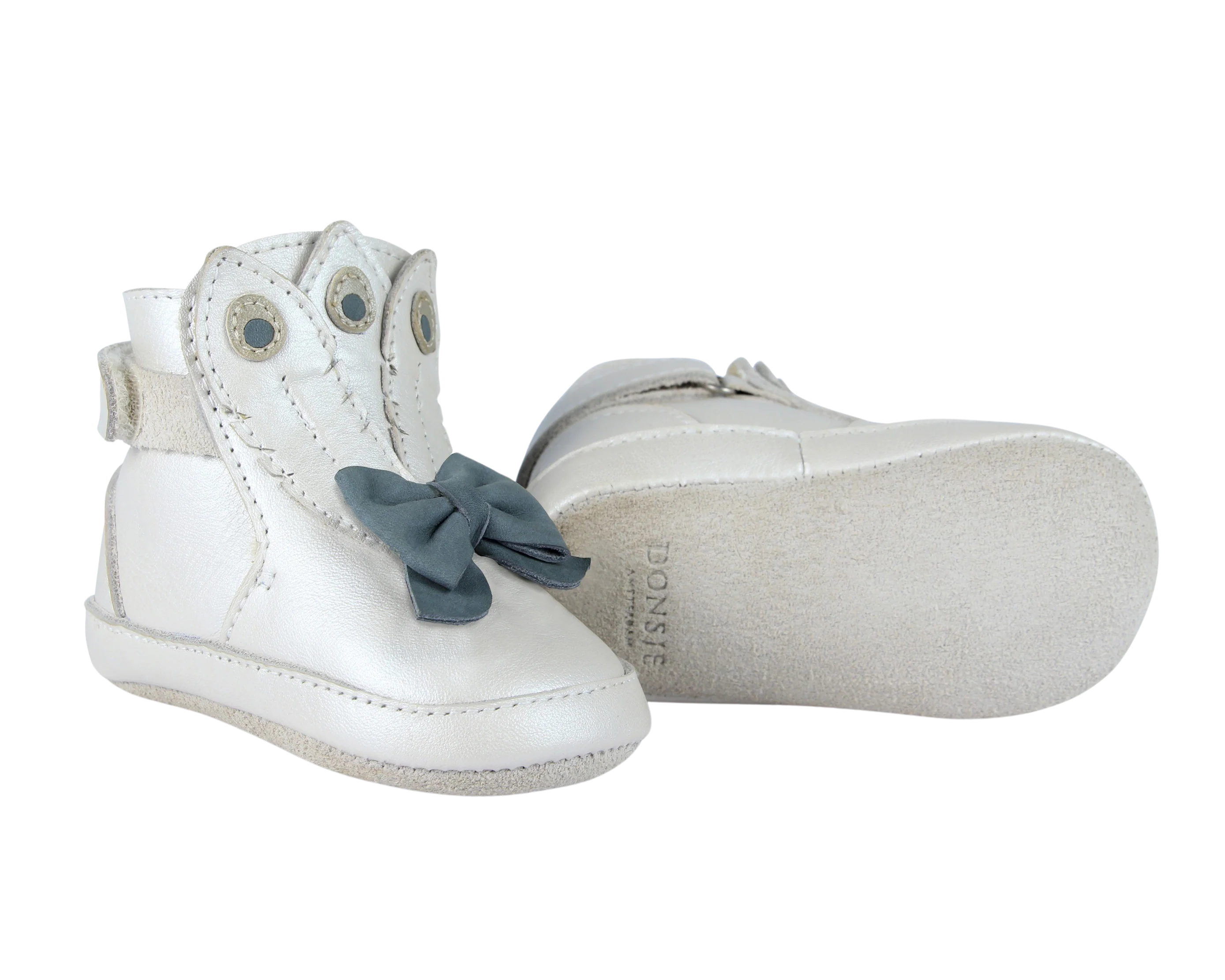 Ponne Booties | Off White Metallic Leather - Image 5