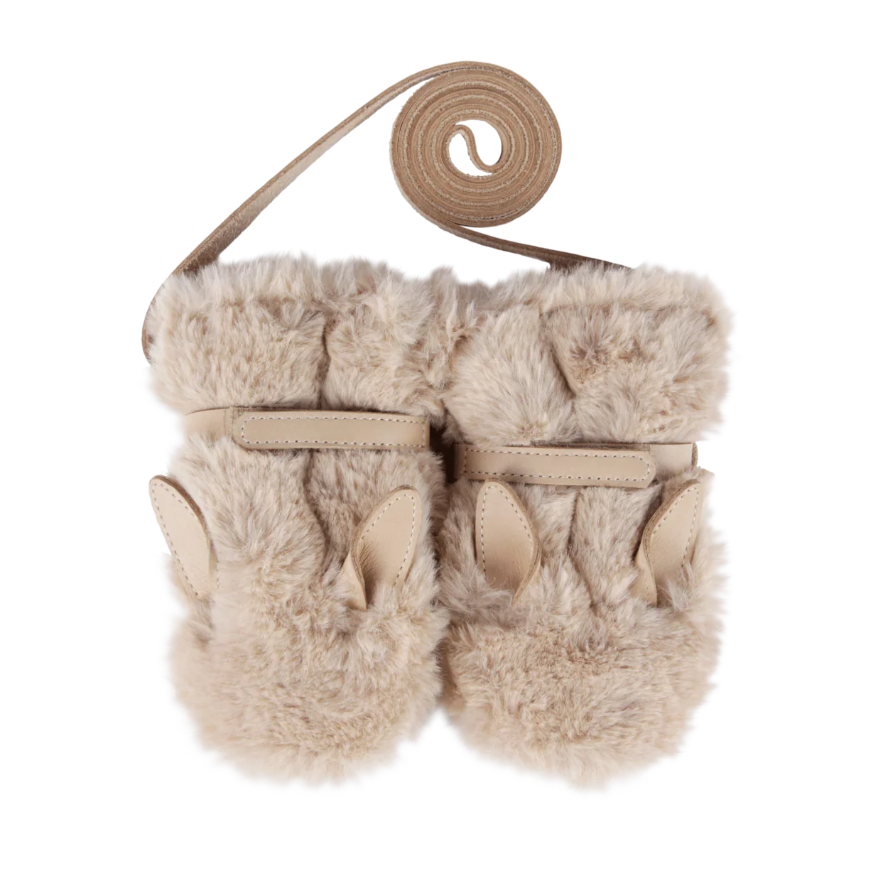 Richy Mittens | Fluffy Bunny | Warm Beige Soft Faux Fur - Image 3
