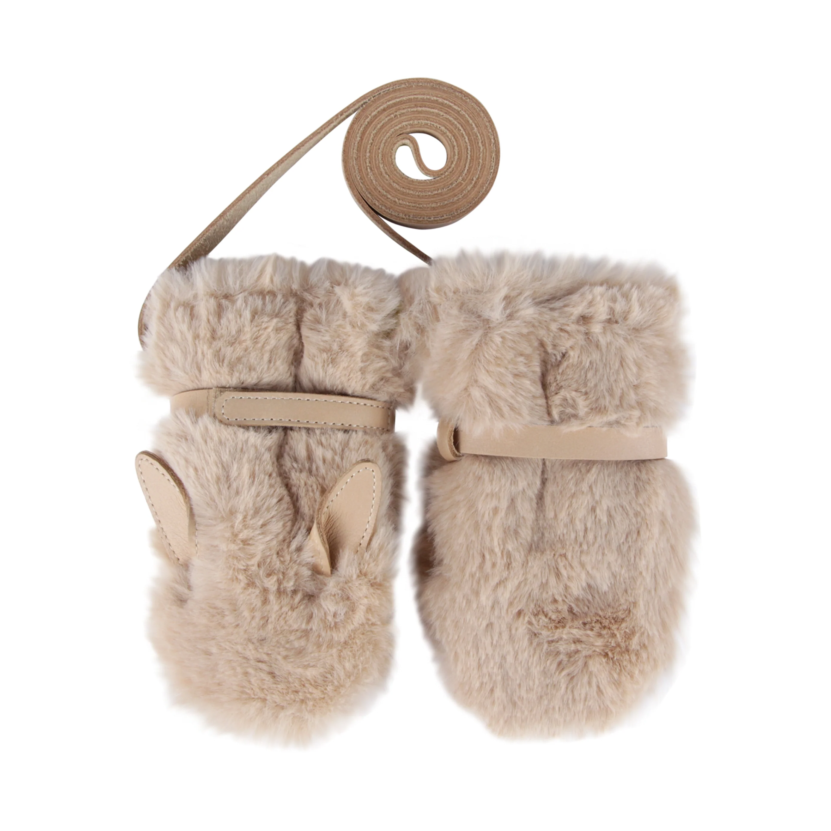 Richy Mittens | Fluffy Bunny | Warm Beige Soft Faux Fur - Image 4